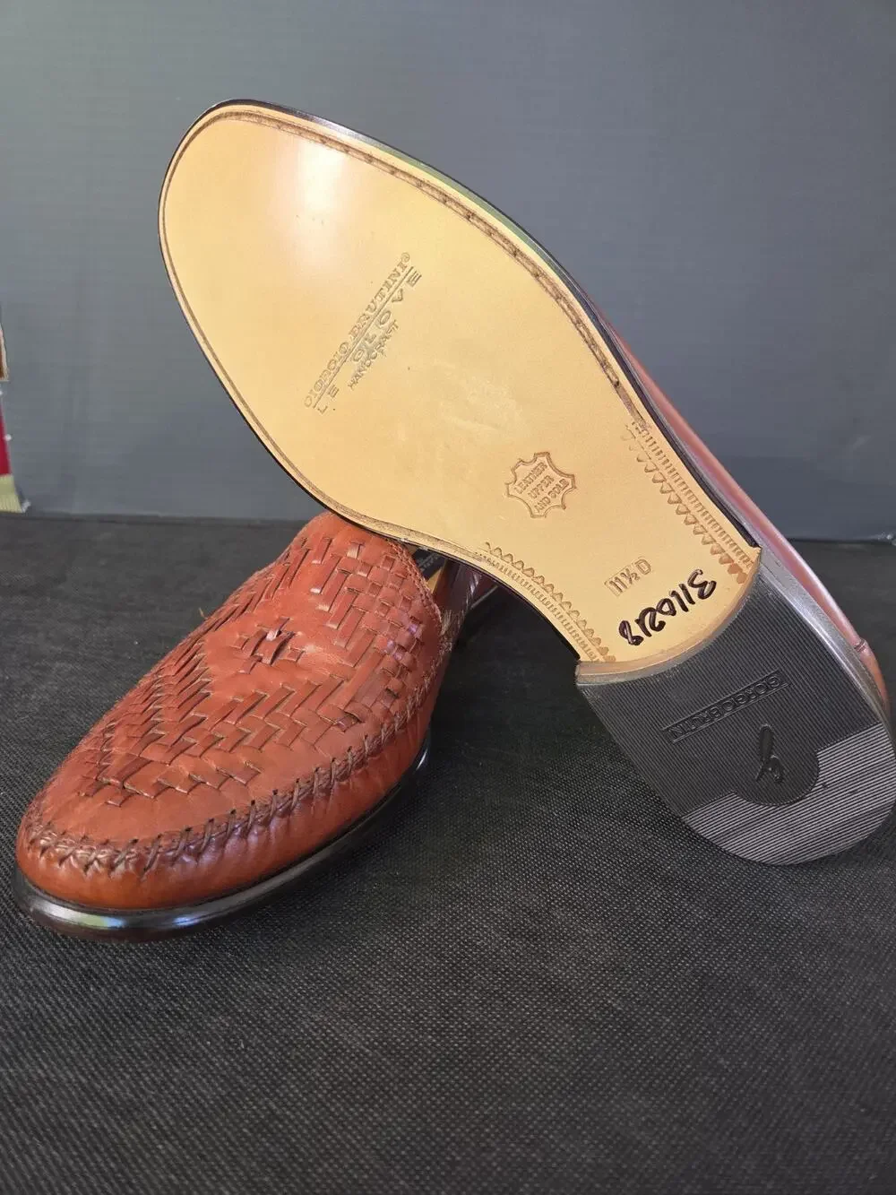 MENS SHOES 9.5 91/2 D GIORGIO BRUTINI BROWN LOAFERS VG CONDITION